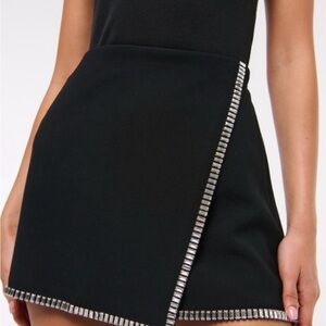 Abercrombie & Fitch Black Mini Skort with Rhinestone Trim